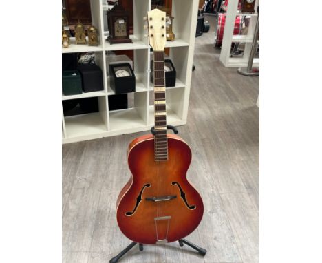 A 1950's Zenith by Boosey &amp; Hawkes jazz style acoustic guitar, sunburst body, twin f-holes, low action