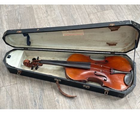 A 20th Century full size (4/4) viola, no maker label present, cased