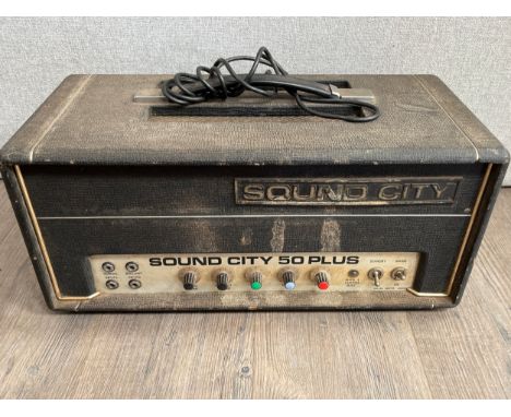 A vintage Sound City 50 Plus valve amplifier 
