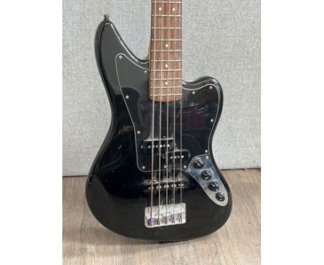 A Fender Vintage Modified Jaguar Bass V Special Bass electric bass guitar, five string, black body, serial number ICS13120856