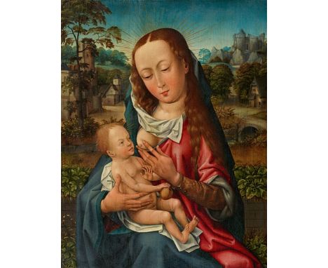   Rogier van der Weyden, NachfolgeMadonna mit Kind  Öl auf Eichenholz. 48 x 37 cm.ProvenienzJacques Leegenhoek, Paris, 1984.L