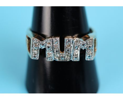 Gold &amp; diamond set Mum ring