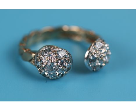 Unusual gold &amp; diamond set ring