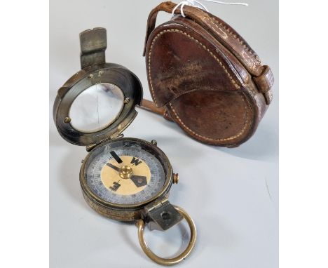 Ross &amp; Co of London Military design marching compass in British Military style leather pouch.  (B.P. 21% + VAT) 