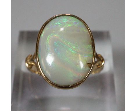 9ct gold and large opal stone dress ring.  Size L.  2.8g approx.  (B.P. 21% + VAT) 