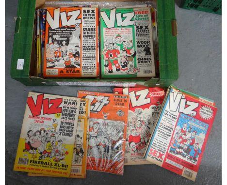 Collection of vintage Viz magazines, together with Zit magazine issue one. (B.P. 21% + VAT)  The earliest issue number is 38.