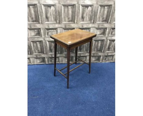 EDWARDIAN INLAID MAHOGANY TURNOVER CARD TABLE