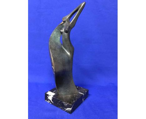 CERAMIC FIGURE ON MARBLE BASEsigned to the bottom 