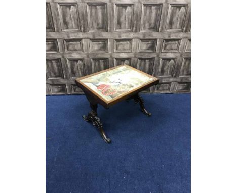 19TH CENTURY TAPESTRY TOPPED TABLEconverted from a pole screen 