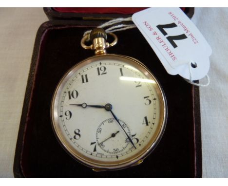 9ct Gold cased pocket watch Birmingham 1926 Dennison Zenith movement in a velvet lined box.