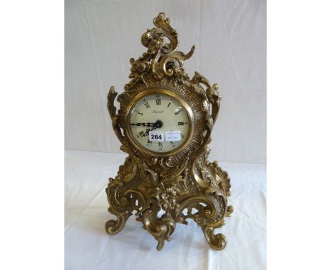 Italian Imperial rococo brass mantel clock 