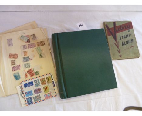 Stamp album and British Commonwealth - Penny Black, Penny Reds etc and Victory stamp album 