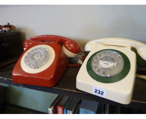 1970's GPO bi-colour telephones (2) 