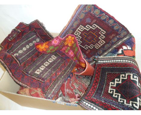 Afghan carpet bags, tapestry, etc 