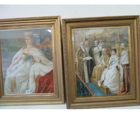 Pair Coronation prints: Edward VII and Alexandra 