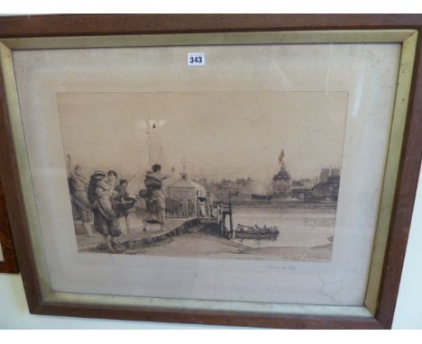Lithograph: Late for the Ferry - R W Macbeth 