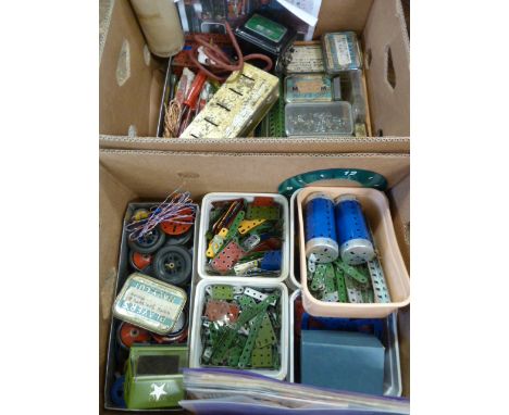 Large quantity of vintage Meccano pieces, nuts bolts etc 