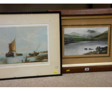 ELMER KEENE print - Snowdon from Capel Curig and ARNOLD print - fishermen, signed