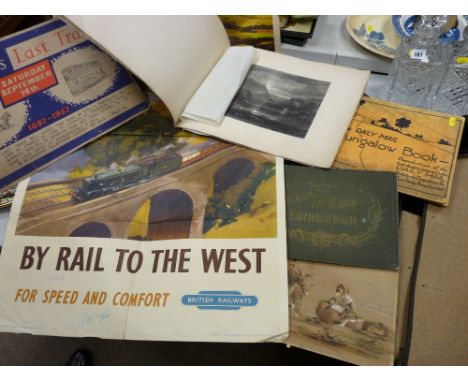 Quantity of mostly printed ephemera including a British Railways poster titled 'By Rail to the West', printed Charles & Reed 