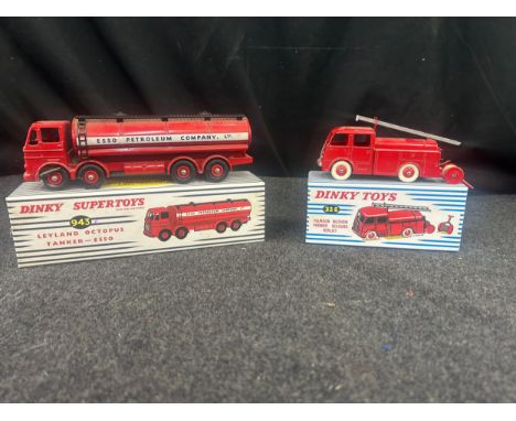 Two Dinky Fire truck toys, to include model numbers 943 and 32E, Manufactured by Editions Atlas