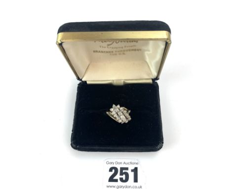 14k gold and diamond dress ring, size J/K, w: 5.3 gms