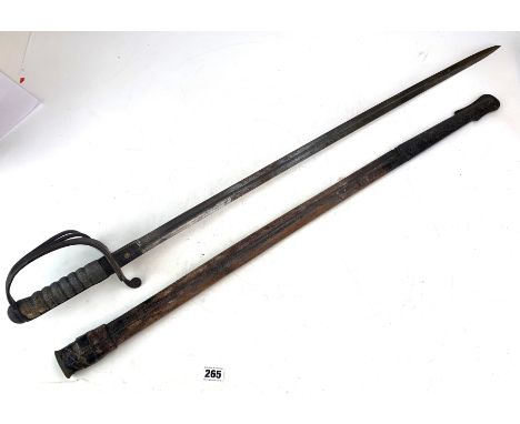 Victorian Officer's Sword by Henry Wilkinson, Pall Mall, London, blade length 34", with steel triple bar hilt with wire bound