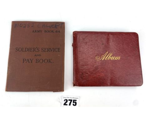 Album of WW1 poems and drawings 1918/19 and WW2 Soldier's Service and Paybook, Army Book 64 to Jack Calvert, no. 1110252