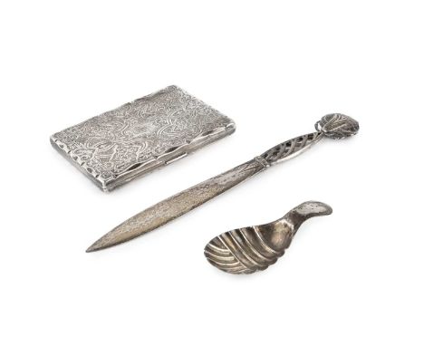 A Danish silver letter opener, with pierced and shaped handle, import marks for Stockwell &amp; Co, London 1925, 19cm long, t