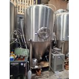 2000 Litre Stainless Steel Fermentation Vessel with 60 Degree Cone and Top and Bottom Cooling