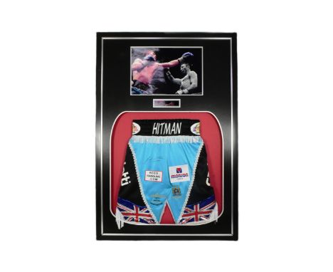 Boxing - Ricky 'The Hitman' Hatton - Former World Championship Boxer - limited edition autographed replica shorts from the Ko
