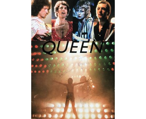 Queen (English Rock Band) - Freddie Mercury, John Deacon, Brian May and Roger Taylor - an exceptional full-band autographed J