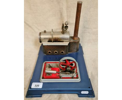 Wilesco stationary steam engine model.  