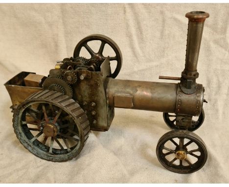 A part built live steam engine, 44cm length, 6.5cm boiler diameter.  