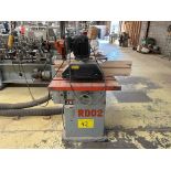 Wood delineating top with feeder, JET brand, model WSS-3-3, series 1030008, year 1992, made in the