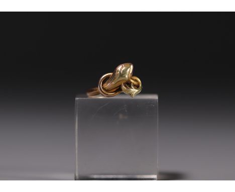 18K yellow gold ring representing a snake, total weight 4.1gr. Metric 53 finger. - Weight: 4 g - Shipping available - Sizes: 