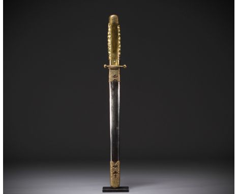 China - World War II nationalist officer's dagger. - Weight: 320 g - Shipping available - Region: Chine - Sizes: H 400MM X L 