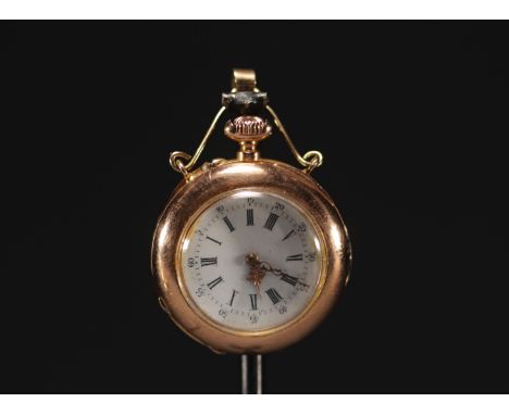 18k gold pocket watch, horsehead hallmark, gold dust cover, total weight 26.4 gr. - Weight: 26 g - Shipping available - Sizes