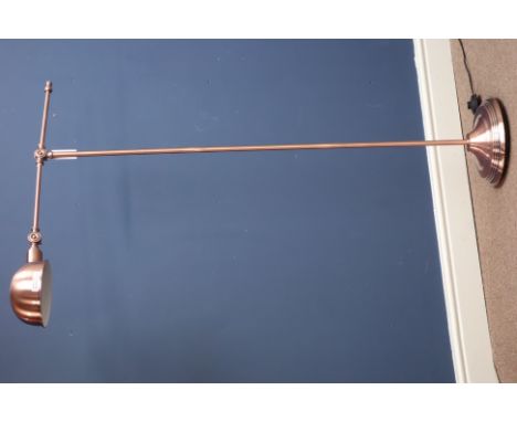 Copper finish adjustable floor lamp (This item is PAT tested - 5 day warranty from date of sale)   Condition Report   Click h