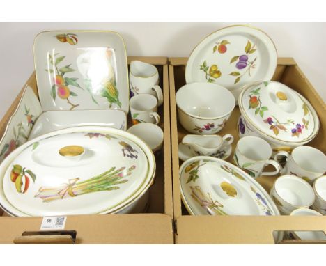 Collection of Royal Worcester 'Evesham' and other oven to table ware including three tureens, in two boxes   Condition Report