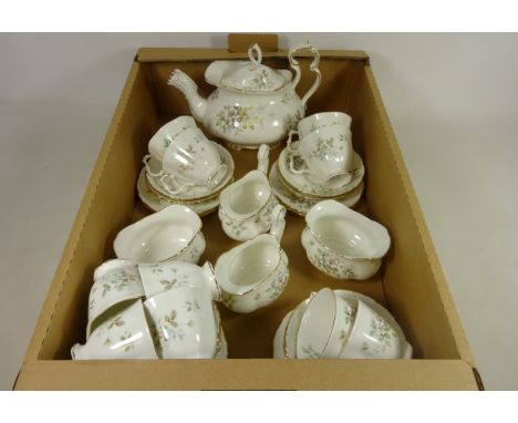 Royal Albert 'Haworth' pattern tea service for ten persons including tea pot, cream jug, sugar bowl etc (36)   Condition Repo