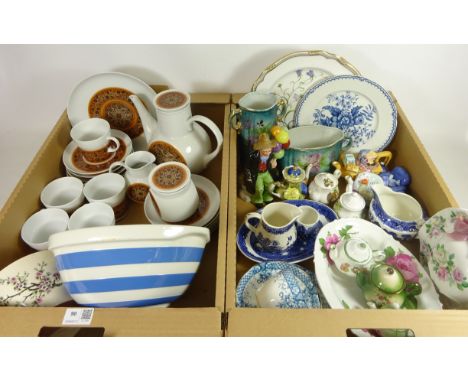 Noritake 'Dominica' pattern coffee service, T.G. Green mixing bowl, Spode plate and other decorative ceramics in two boxes   