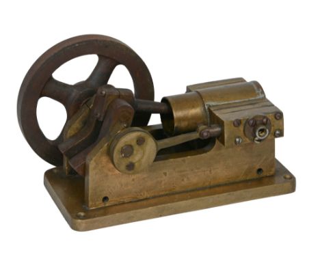  A model of a single cylinder horizontal live steam mill engine, with balanced open crank, eccentric driven steam valve and c