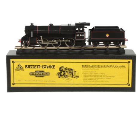  A boxed spirit fired live steam Bassett Lowke 0 gauge model of a British Railways Ex-LMS Stanier 2-6-0 Mogul tender locomoti