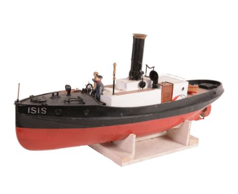  A wooden model of steam boat ¯rican Queen', having vertical moch boiler and vertical single cylinder steam engine powered by