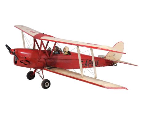  De Havilland 'Tiger Moth' : a well-used and extensively flown flying scale model of G-APLU, the panelled and fabric covered 