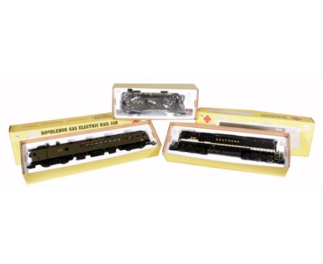  A boxed Aristo Craft G Gauge model of a Southern SD-45 Diesel Locomotive, Southern Classic Railbus and a Doodlebug Gas Elect