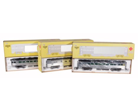  A boxed Aristo Craft G Gauge model of a Streamline observation car, together with two Aristo Craft G Gauge streamline passen