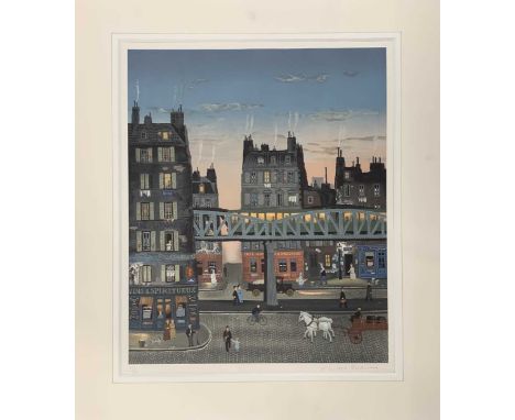 Michel Delacroix (French, b.1933), Street scene, limited edition lithograph, signed and numbered 193/200 in pencil, unframed,