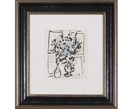 Marc Chagall (Russian / French, 1887-1985), 'Black and Blue Bouquet' limited edition lithograph of 6000 printed in Paris 1957