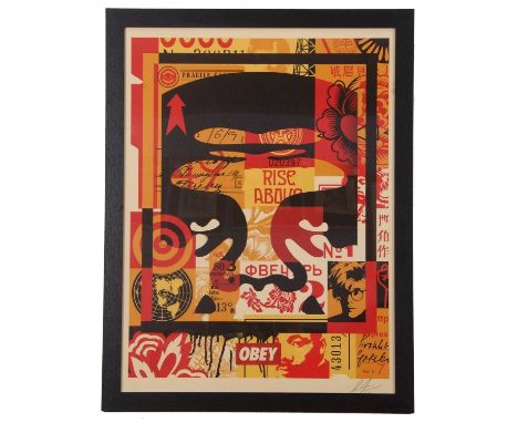 Shepherd Fairey (American, b.1970), offset lithograph, signed in pencil, 44x60cm, framed and glazed.